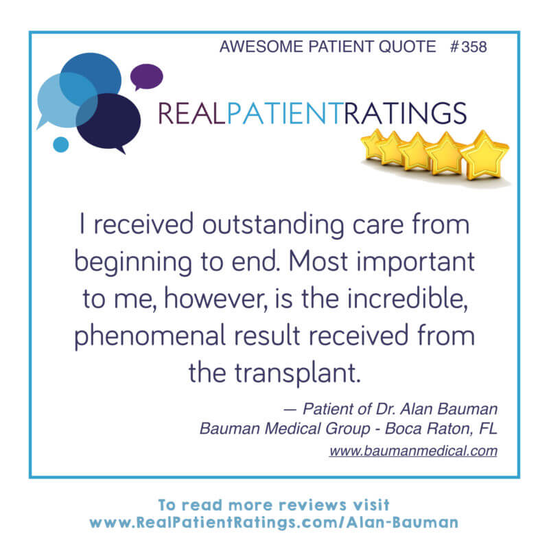 Dr Alan Bauman Reviews From Verified Real Patients Medical